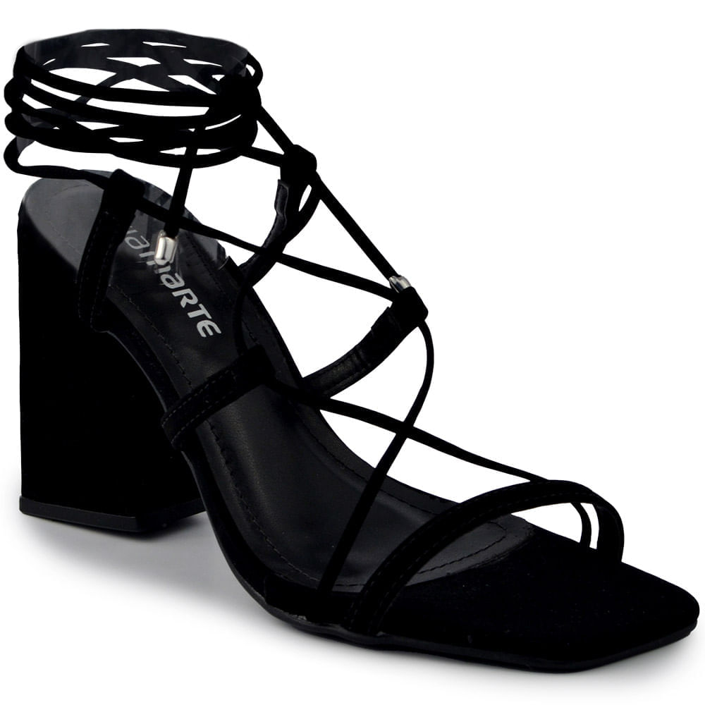 Sandália Via Marte Feminina de Amarração Salto Alto Bloco 22-14606-01 - Foto 2