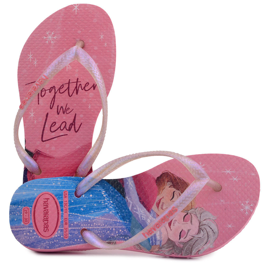 Chinelo Infantil Havaianas Feminino SLIM PRINCESAS - Foto 1
