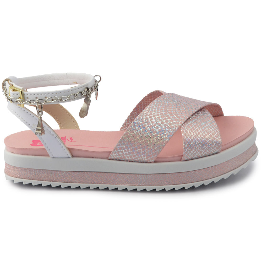 Kit Sandália Infantil Molekinha Feminina Com Tornozeleira 2305.1548 - Foto 1