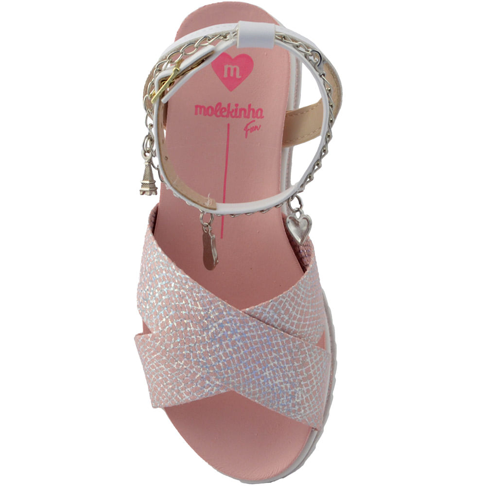 Kit Sandália Infantil Molekinha Feminina Com Tornozeleira 2305.1548 - Foto 5
