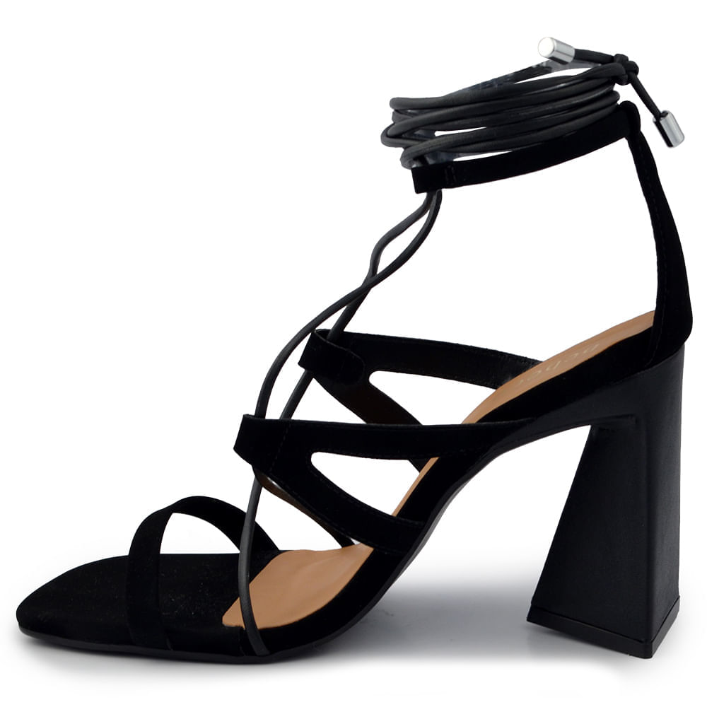 Sandália Bebecê Feminina Amarração Salto Alto Geométrico T8635-204 - Foto 5