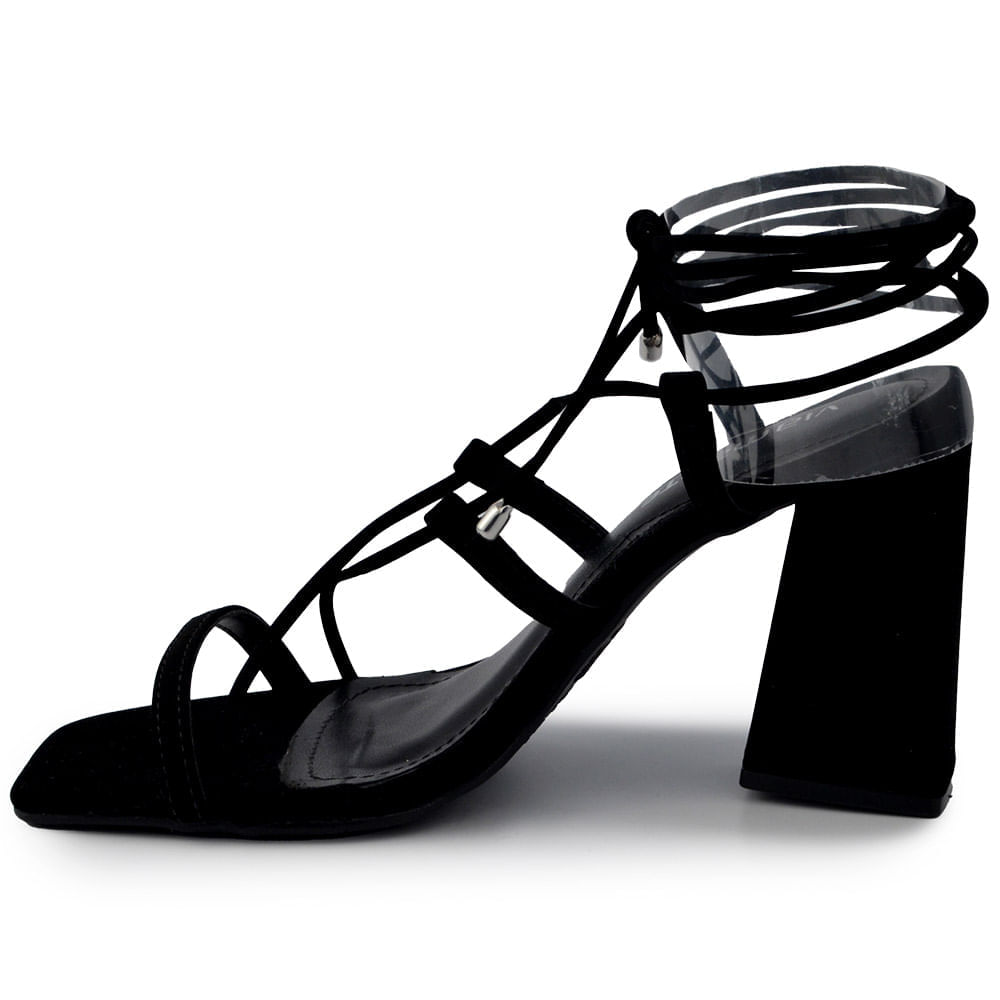 Sandália Via Marte Feminina de Amarração Salto Alto Bloco 22-14606-01 - Foto 5