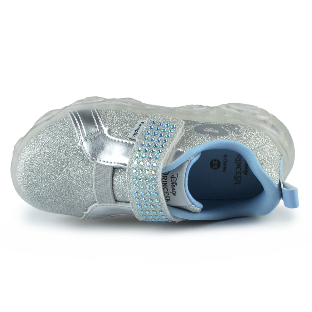 Tênis Infantil Pampili Feminino Princesas Disney Cinderela LED 682.026 - Foto 5