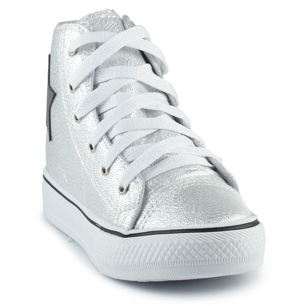 Tênis Infantil Ykes Feminino Com Glitter Botinha LUREX - Foto 2