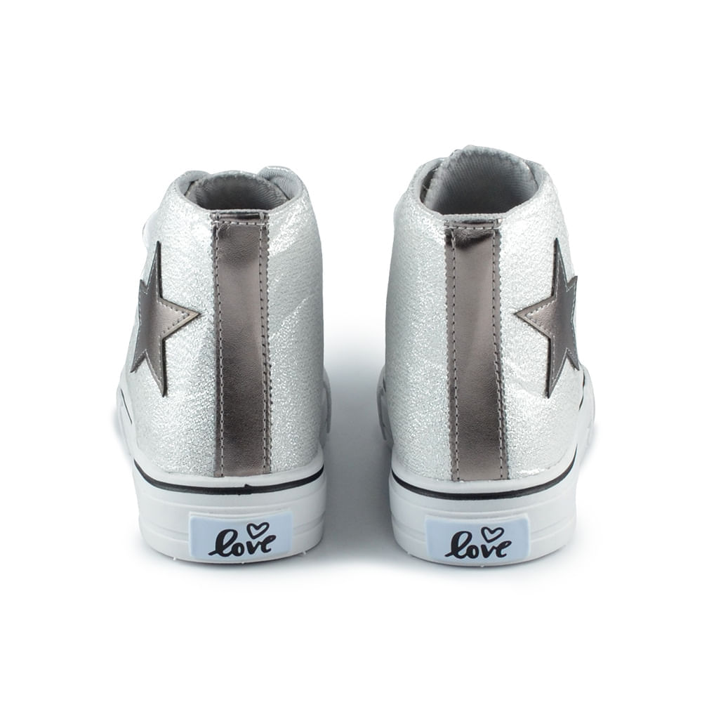 Tênis Infantil Ykes Feminino Com Glitter Botinha LUREX - Foto 4