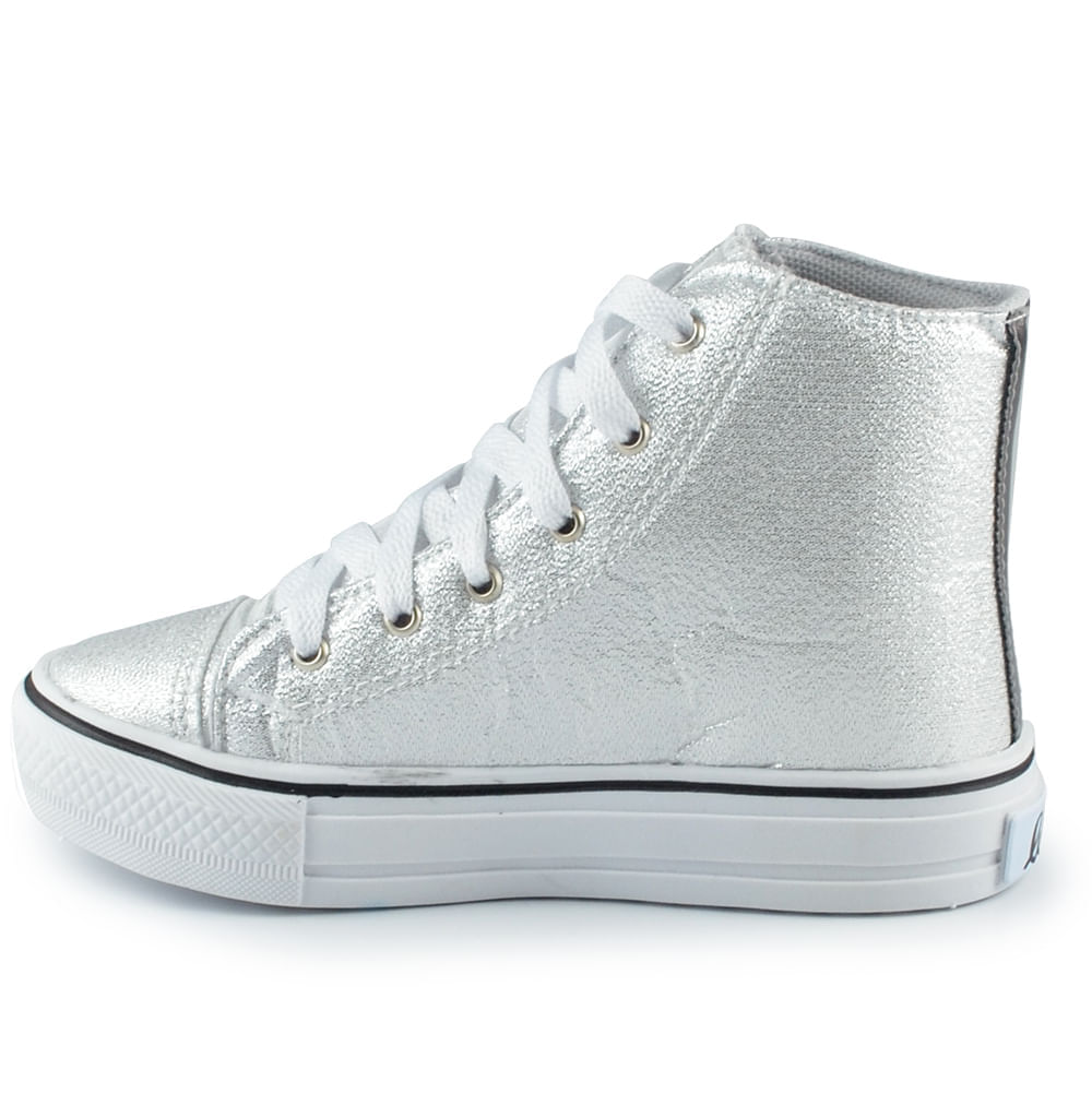Tênis Infantil Ykes Feminino Com Glitter Botinha LUREX - Foto 5