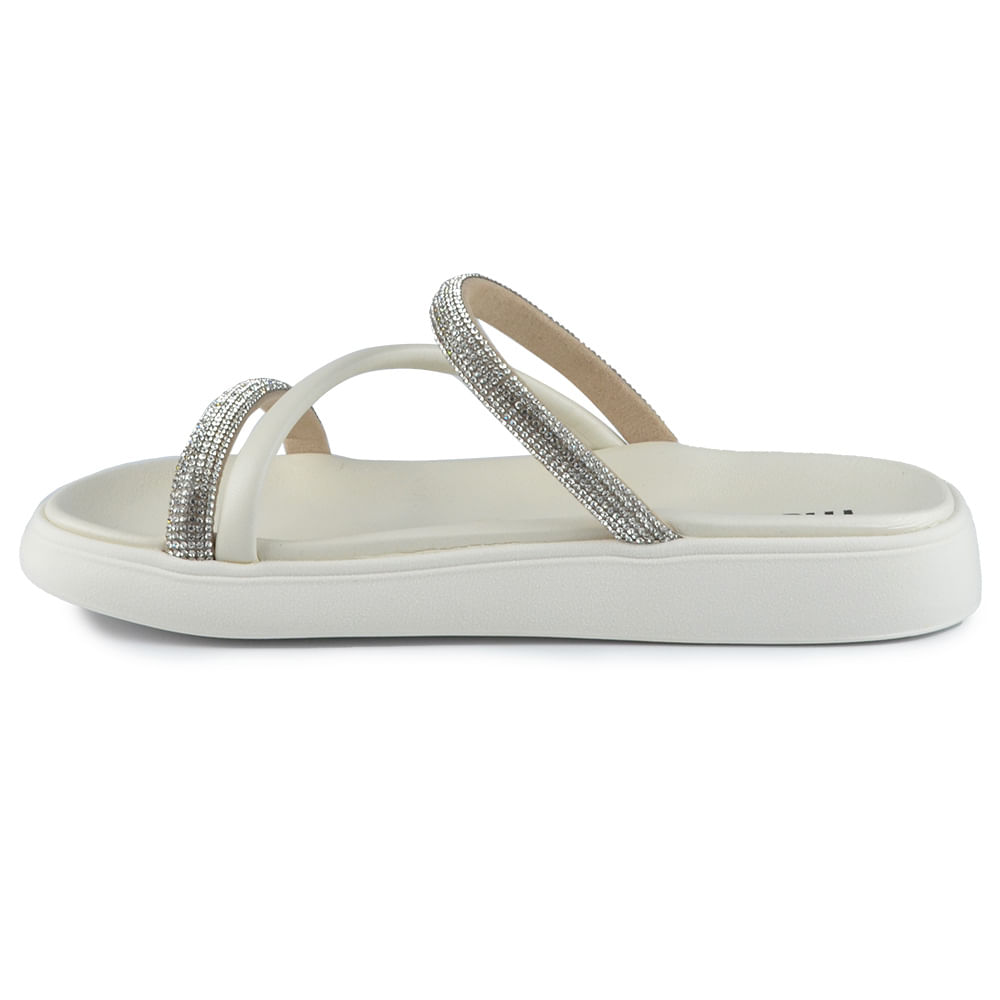 Sandália Flatform Moleca Feminina Strass - Brilho TM 5469.121 - Foto 4