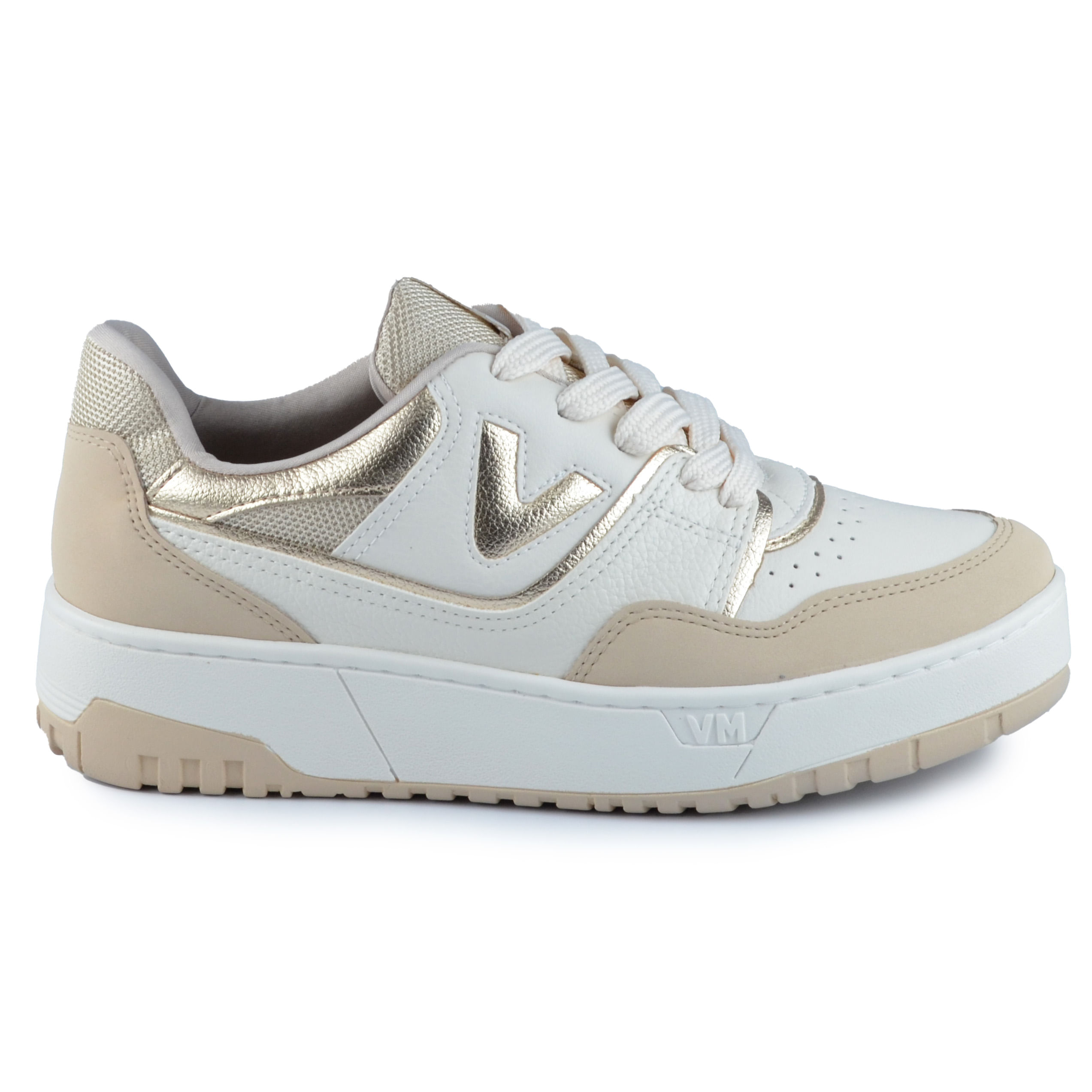 Tênis Casual Via Marte Feminino Dourado 23-13102-07 - Foto 1