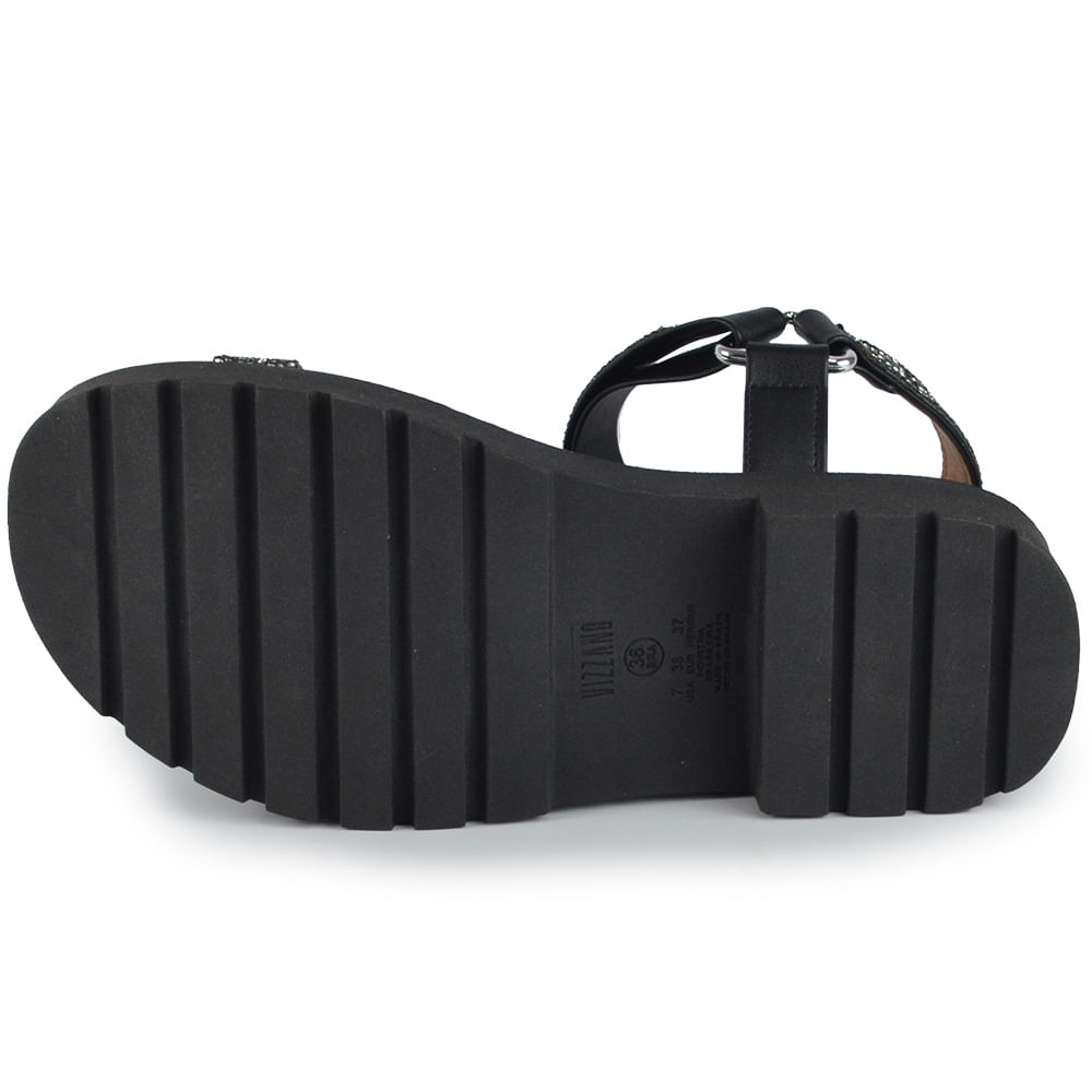 Sandália Tratorada Vizzano Feminina Salto Baixo Strass - Brilho 6499.103 - Foto 5