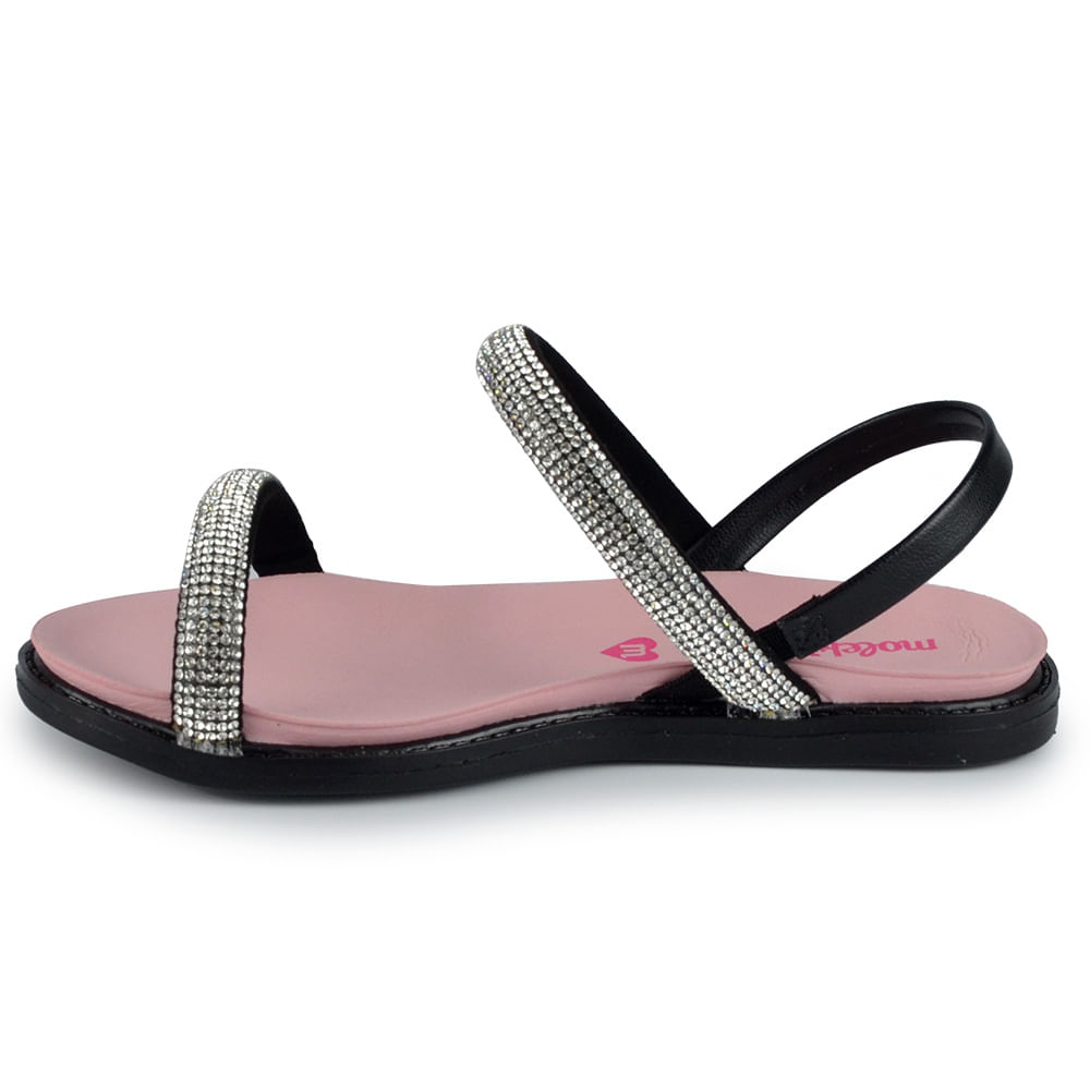 Sandália Infantil Molekinha Feminina Strass 2312.253 - Foto 3