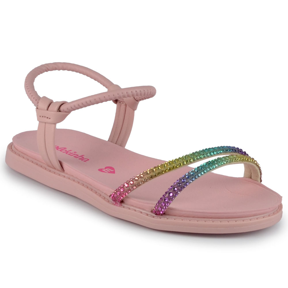 Sandália Infantil Molekinha Feminina Strass Multicolorido 2312.252 - Foto 2