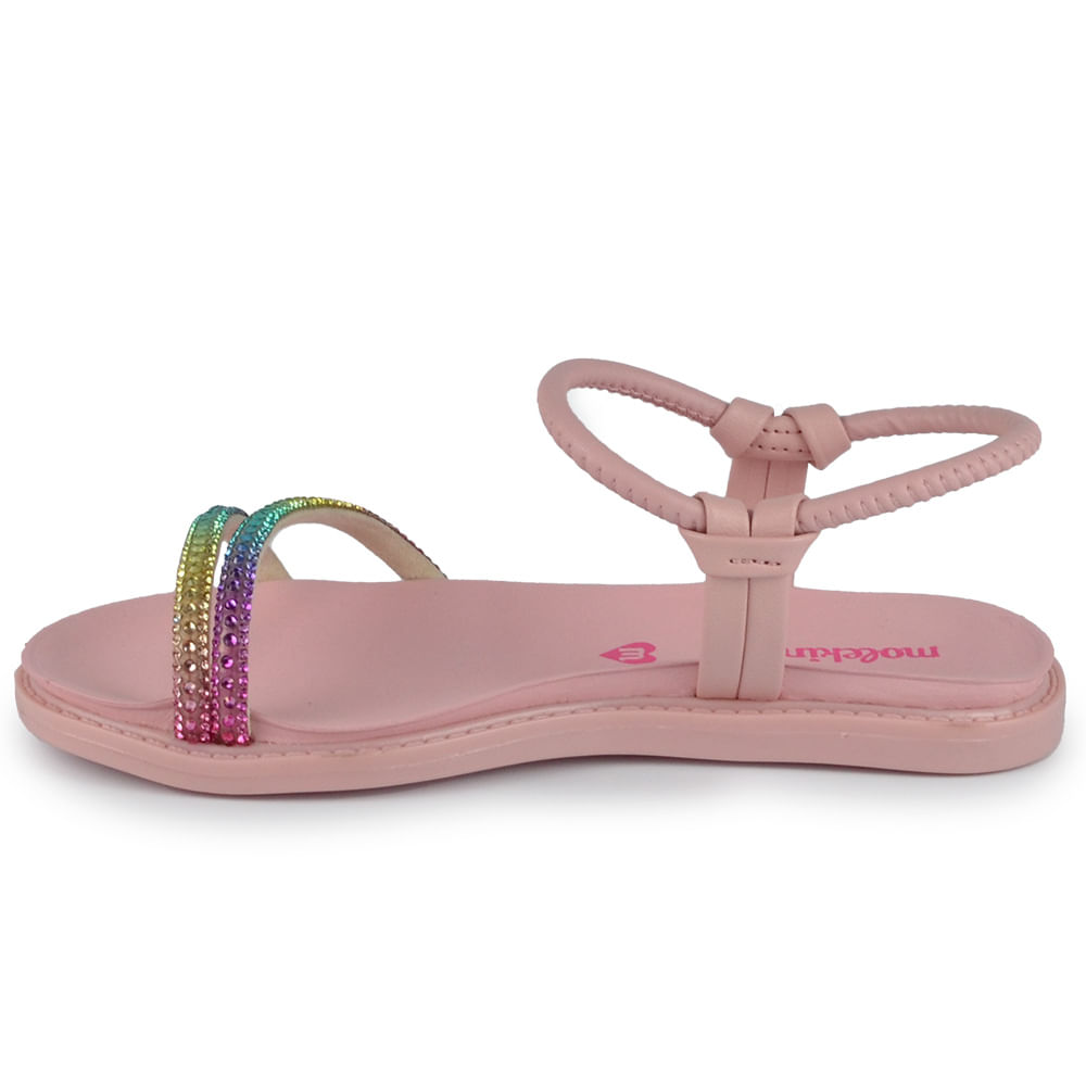 Sandália Infantil Molekinha Feminina Strass Multicolorido 2312.252 - Foto 3