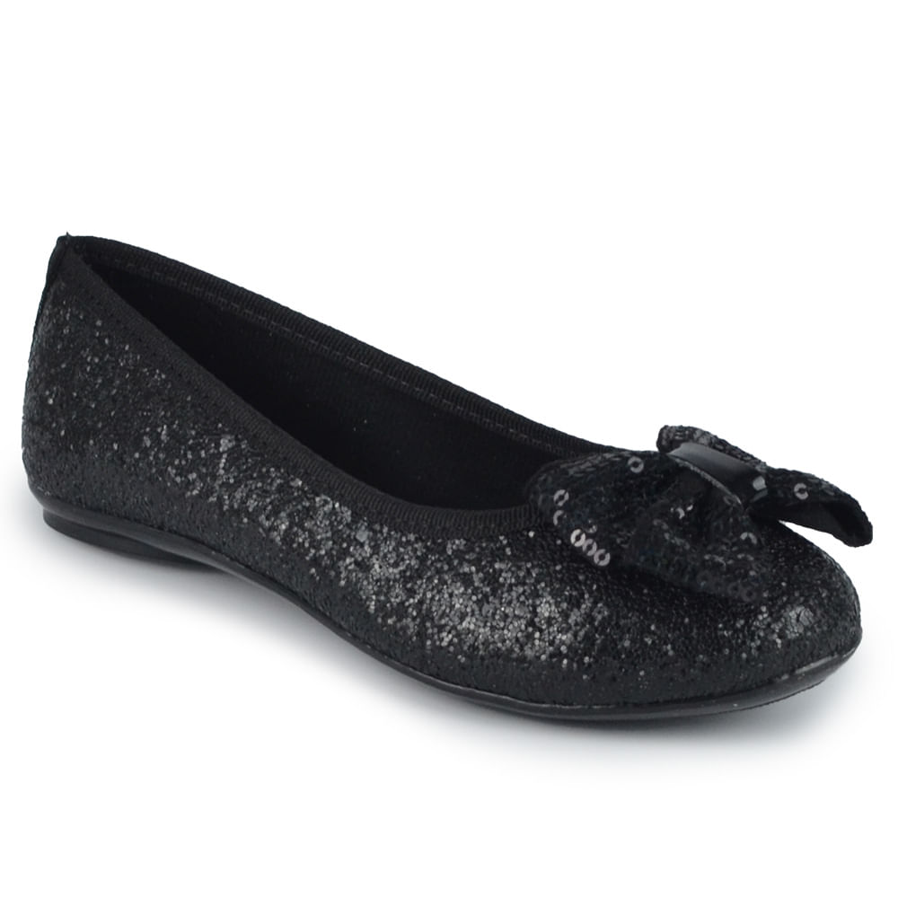 Sapatilha Infantil Molekinha Feminina Laço Glitter