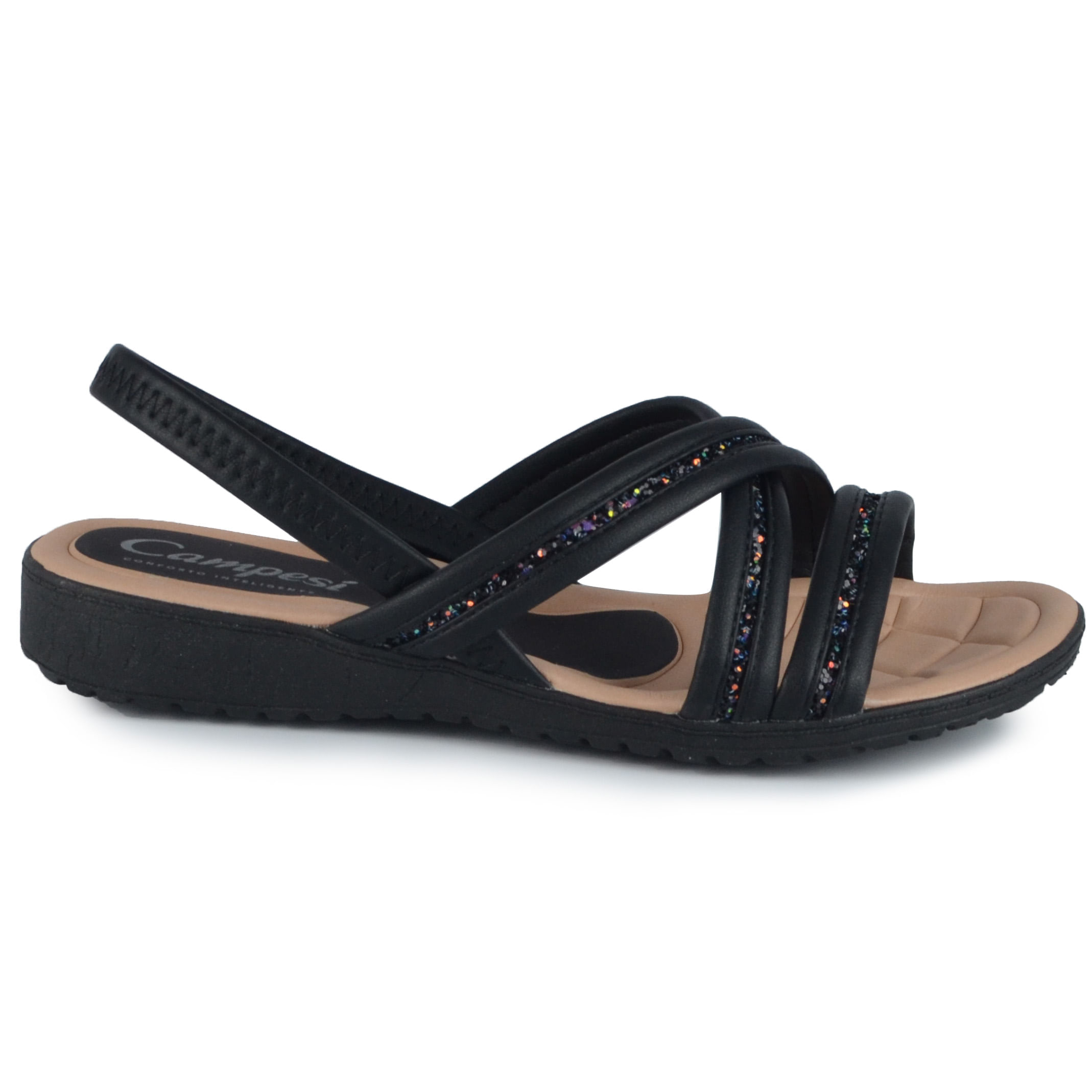 Sandália Papete Campesi Feminina Glitter - Brilho L9513 - Foto 1