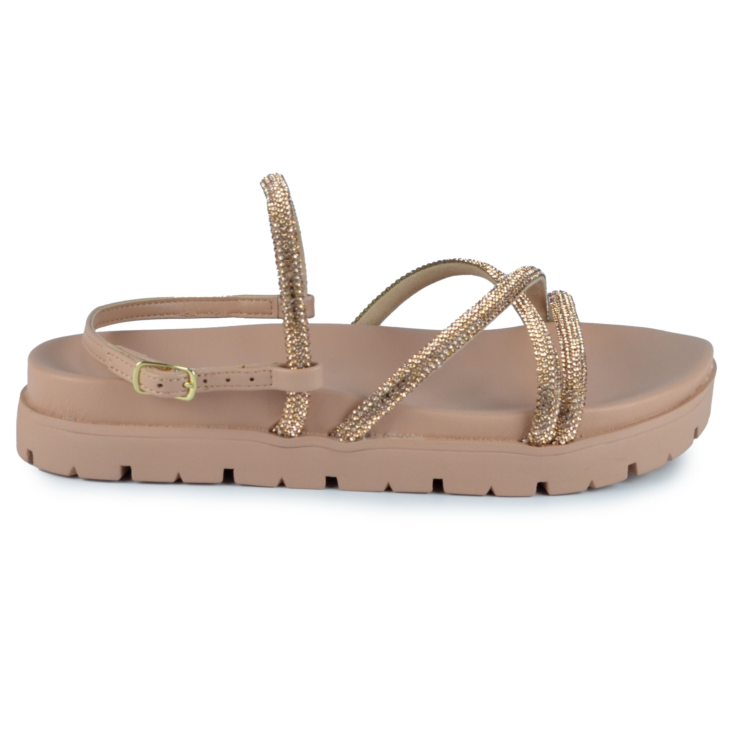 Sandália Papete Via Marte Feminina Strass - Brilho BK 23-17203-01 - Foto 1