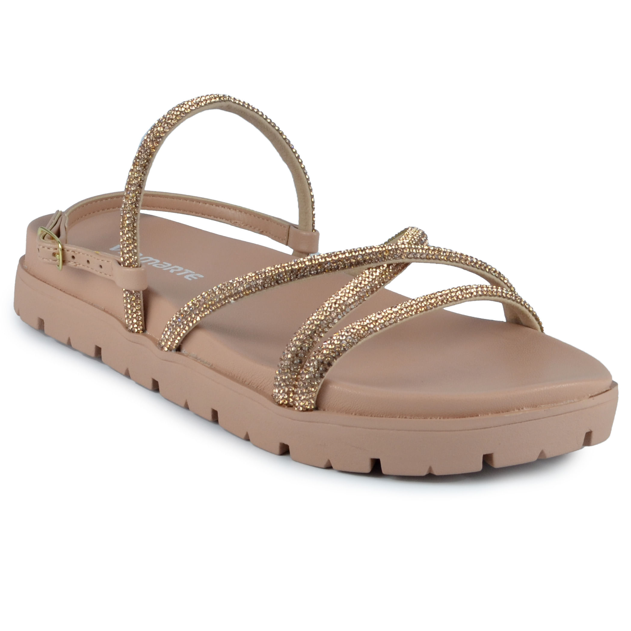 Sandália Papete Via Marte Feminina Strass - Brilho BK  23-17203-01 - Foto 2