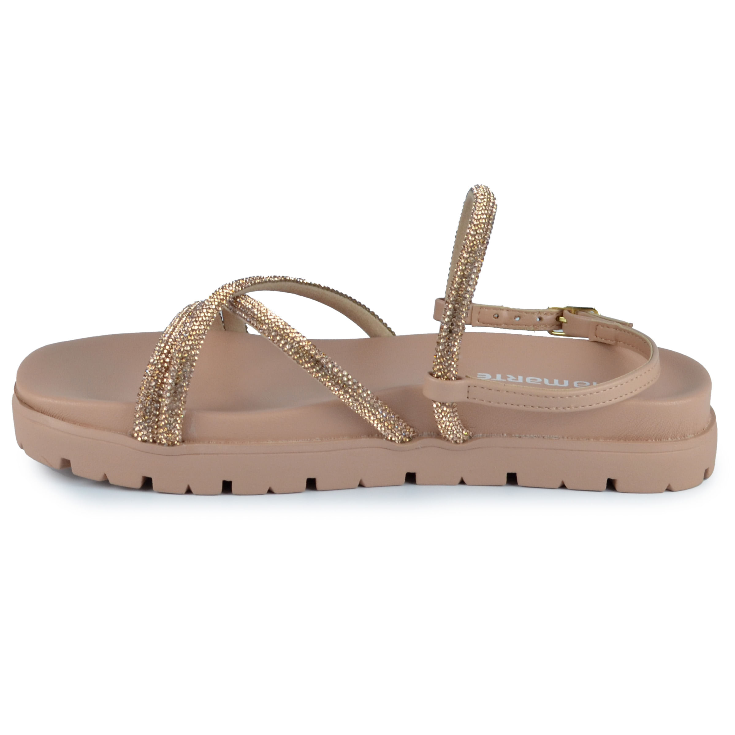 Sandália Papete Via Marte Feminina Strass - Brilho BK 23-17203-01 - Foto 3