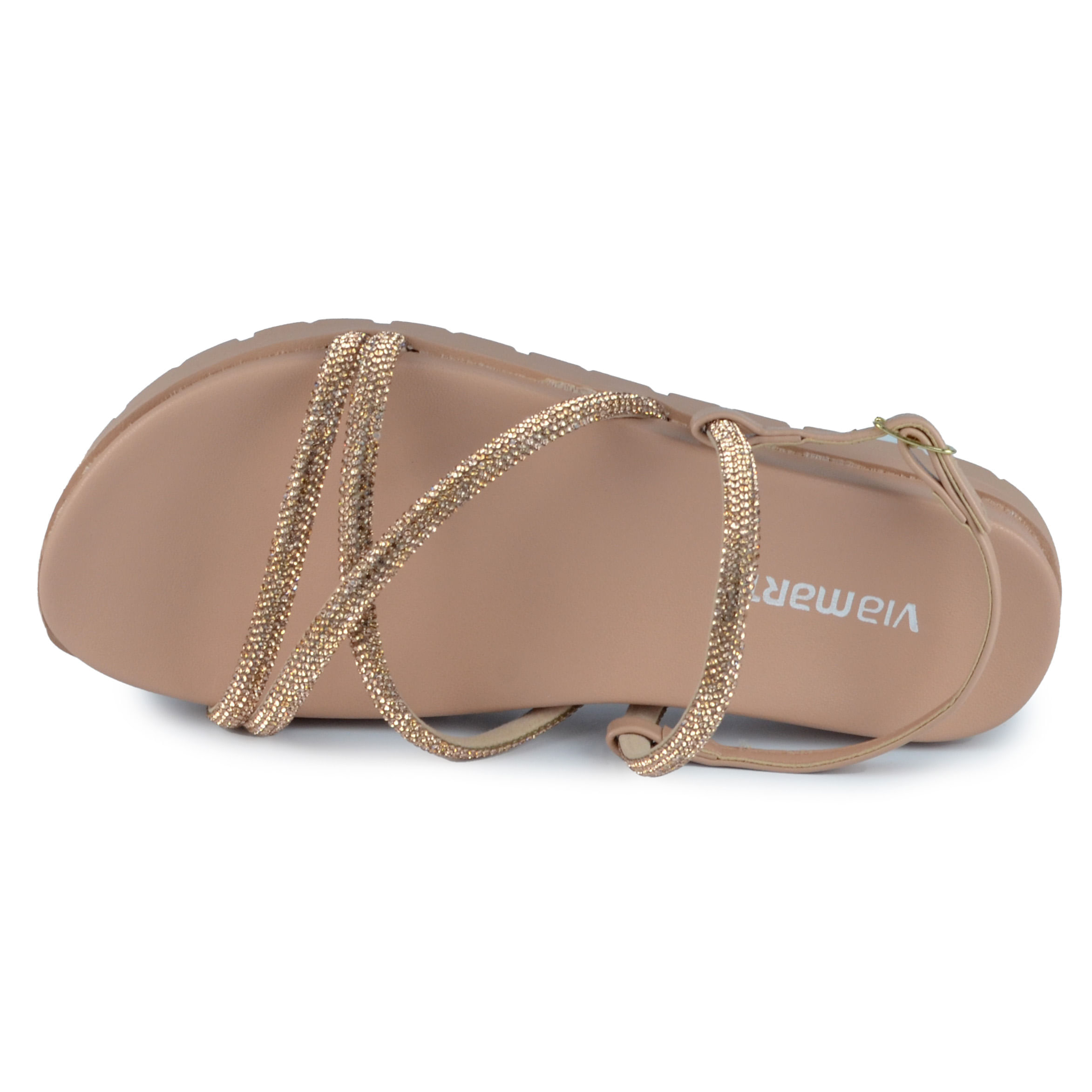 Sandália Papete Via Marte Feminina Strass - Brilho BK  23-17203-01 - Foto 4