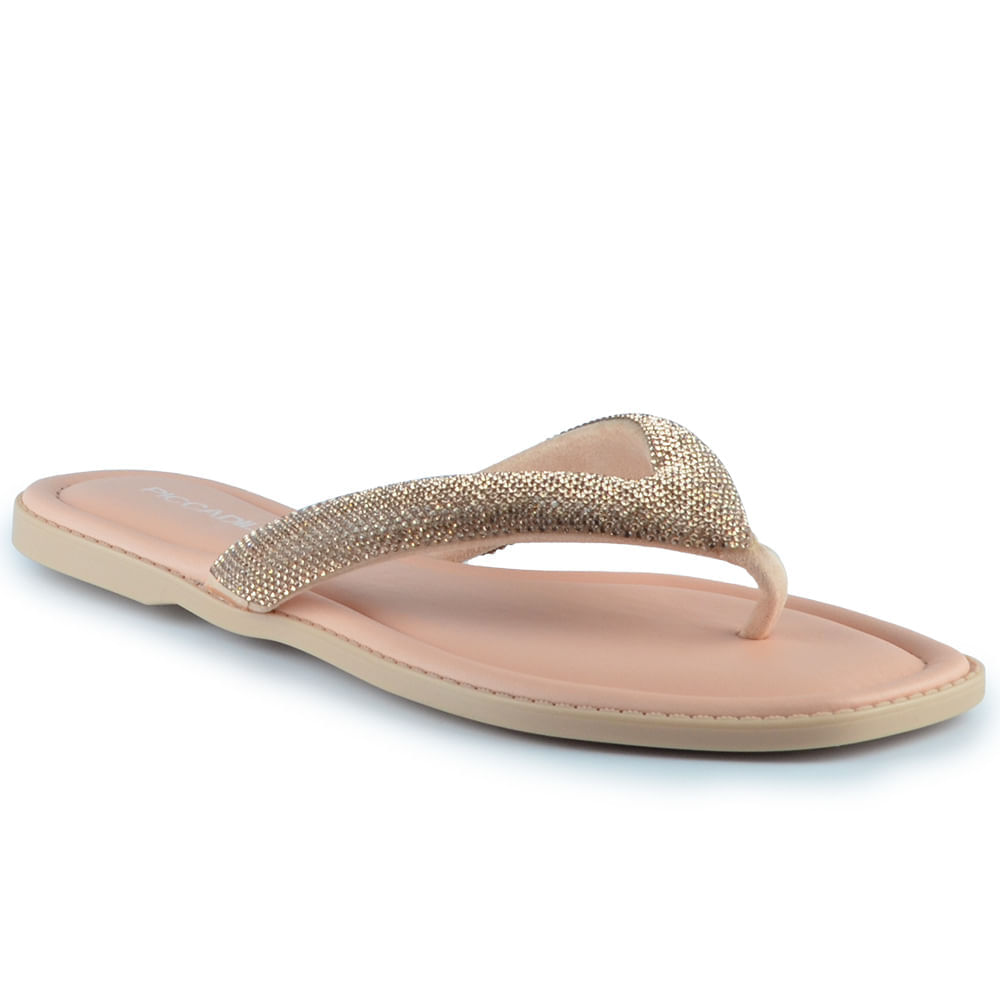 Sandalia Rasteira Piccadilly Feminina Gabi Strass - Brilho TM 508039 - Foto 2