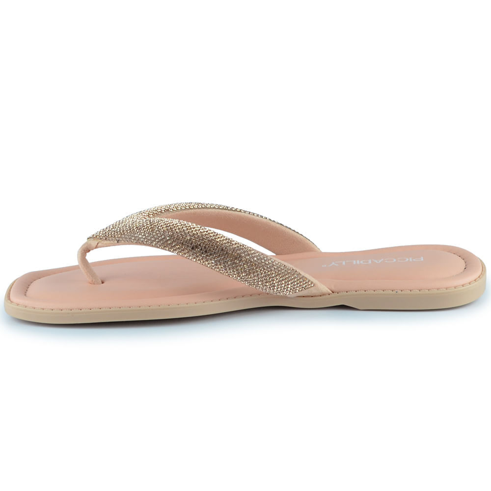 Sandalia Rasteira Piccadilly Feminina Gabi Strass - Brilho TM 508039 - Foto 3