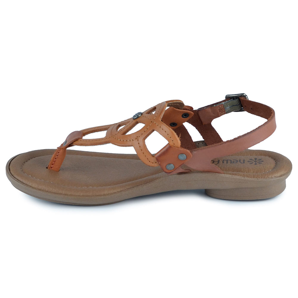 Sandália New Face Feminina em Couro Salto Baixo 37338 - Foto 3