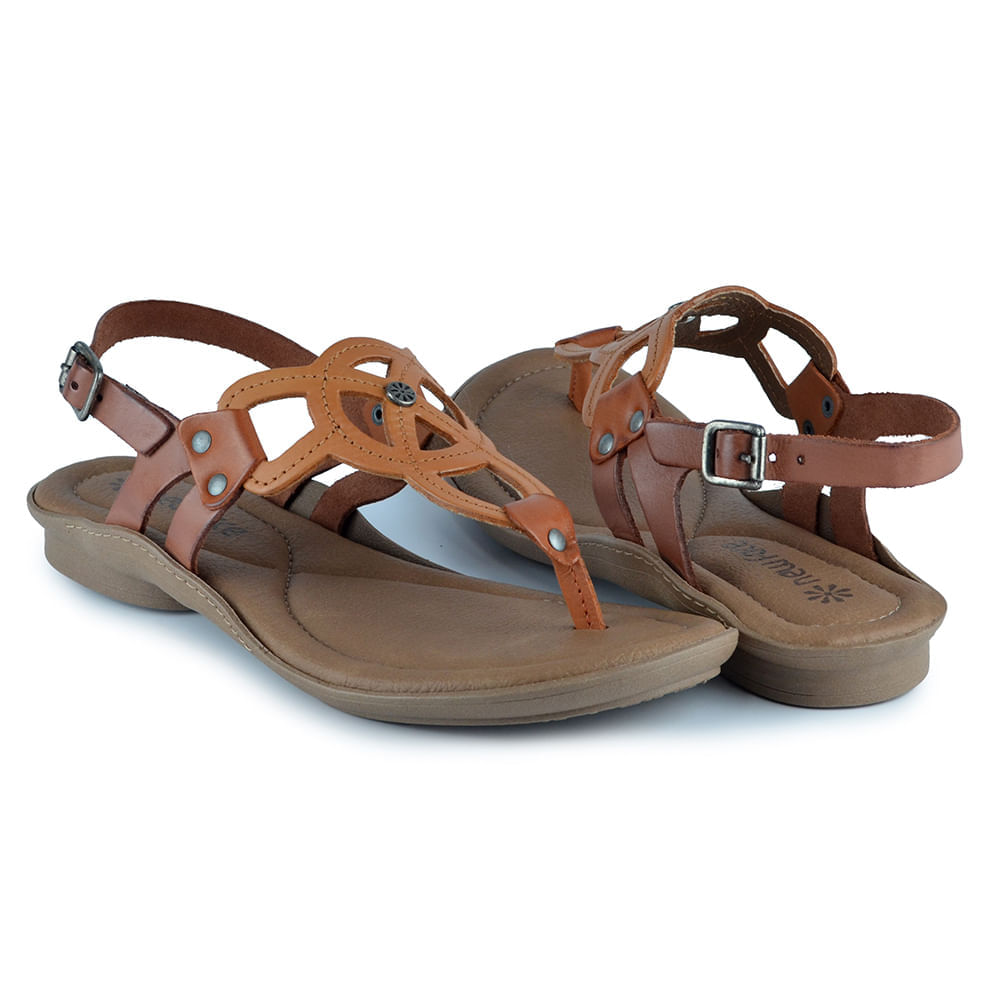 Sandália New Face Feminina em Couro Salto Baixo  37338 - Foto 6