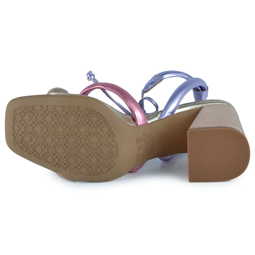 Sandália Feminina Dakota Salto Alto Bloco Z9451 METAL - Foto 5