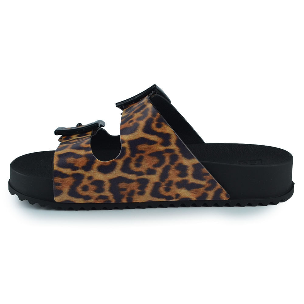 Sandália Slide Zaxy Feminina Glitter/Animal Print - Brilho 18954 - Foto 3