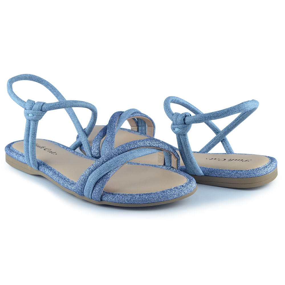 Sandália Rasteira Infantil Pink Cats Feminina V3906 - Foto 6