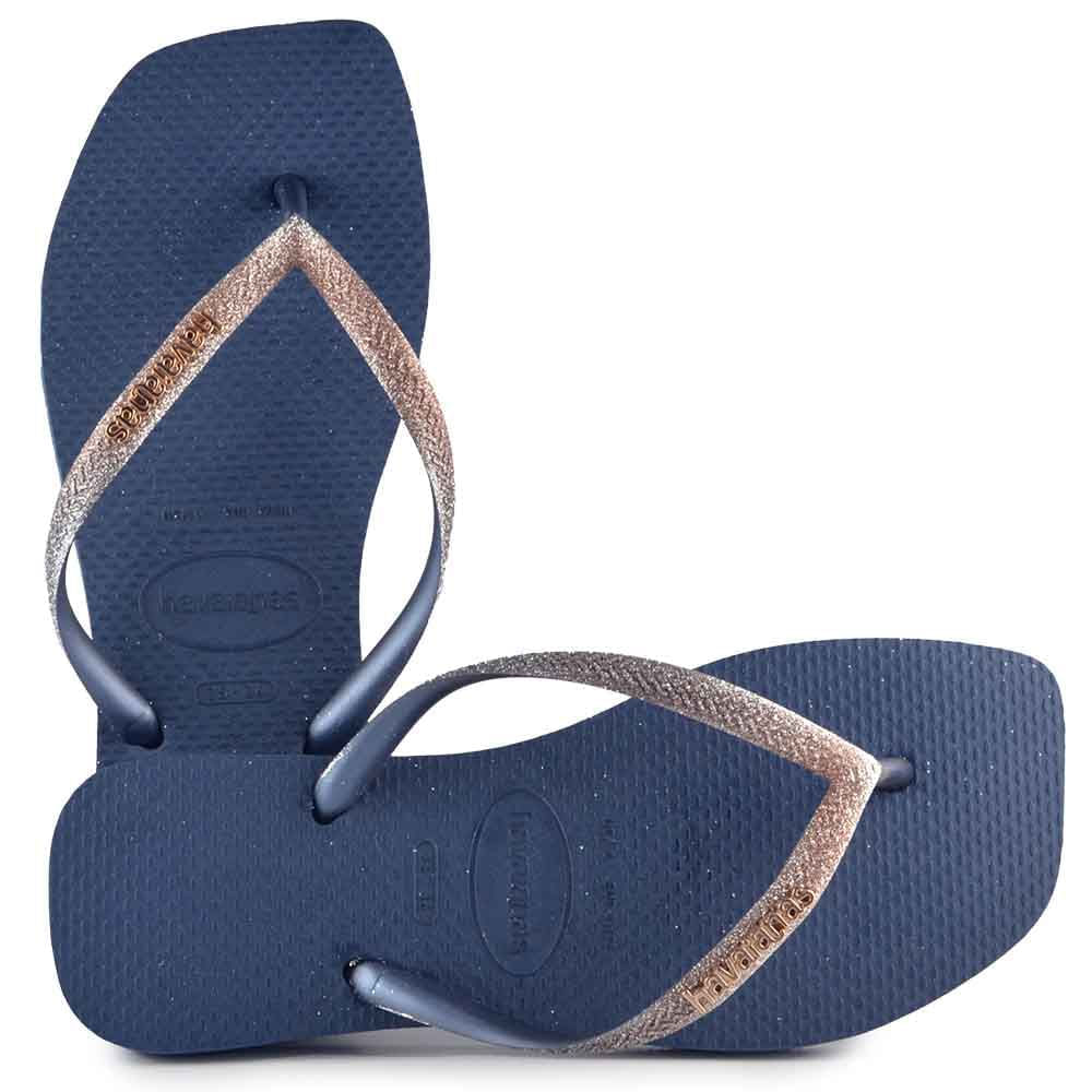 Glitter Havaianas Navy Blue Slim Havaianas Slim Gloss Chinelo