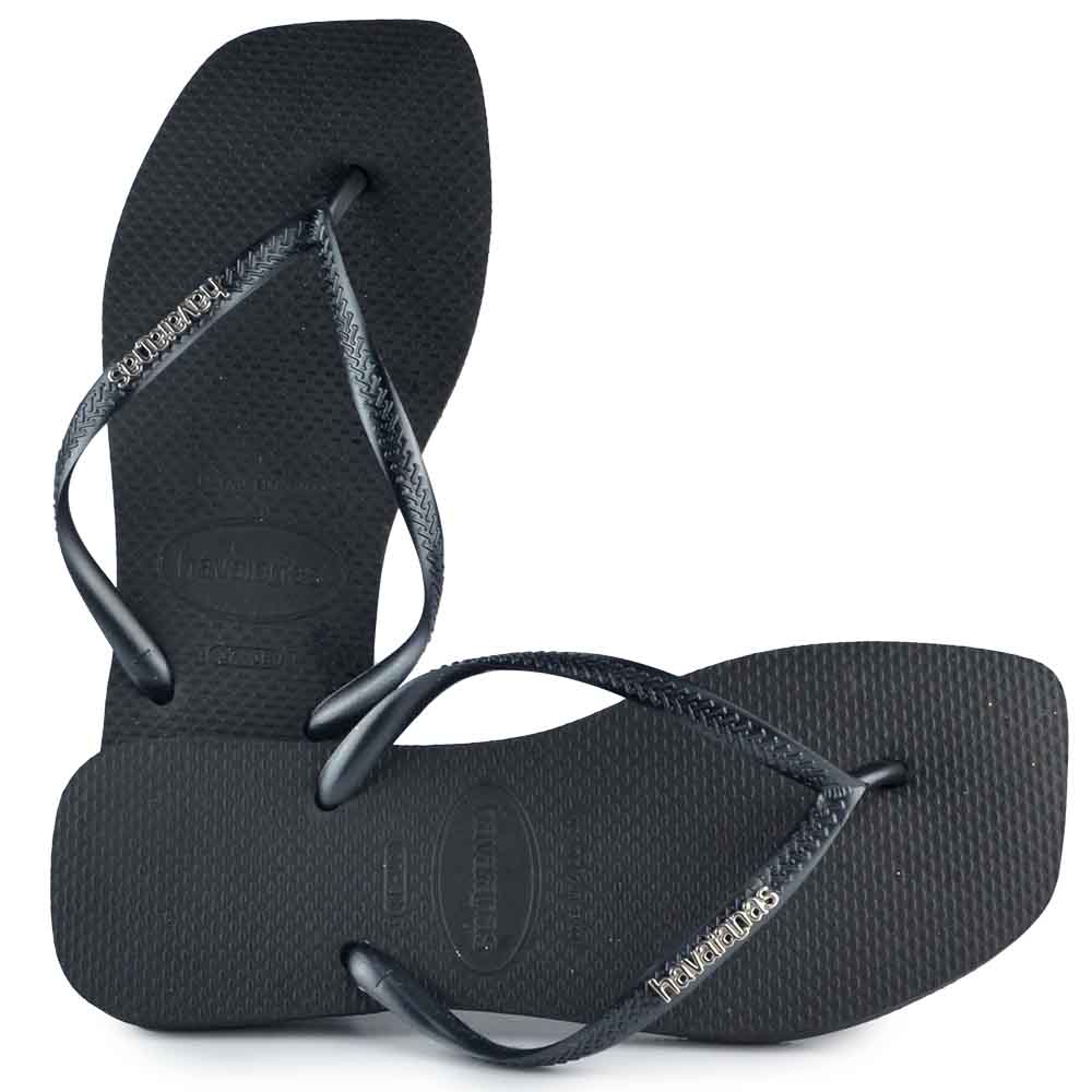 Chinelo Feminino Havaianas SLIM SQUARE LOGO MET - Foto 1