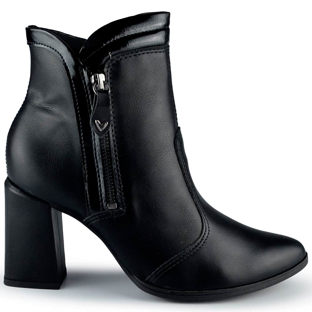 Bota Cano Médio Salto Alto Bloco Mississipi Feminina MA123 - Foto 1