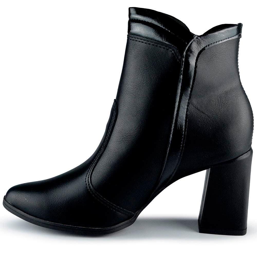 Bota Cano Médio Salto Alto Bloco Mississipi Feminina MA123 - Foto 3