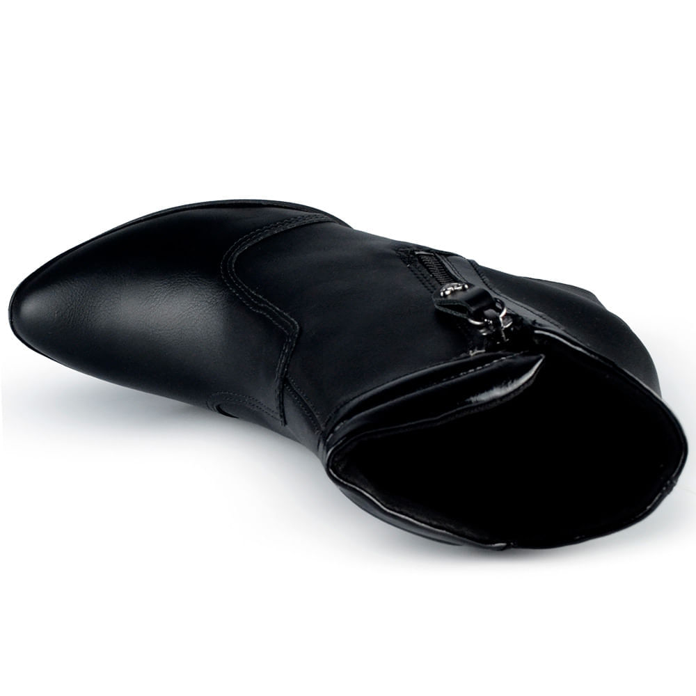 Bota Cano Médio Salto Alto Bloco Mississipi Feminina MA123 - Foto 4