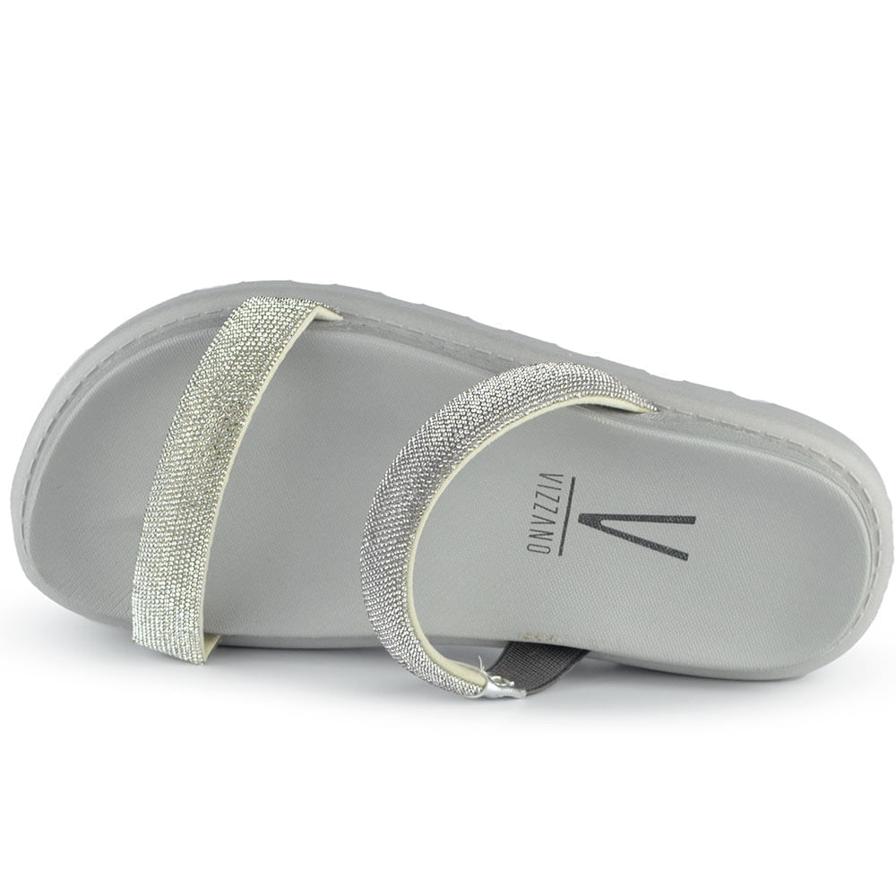 Sandália Papete Vizzano Feminina Strass - Brilho BK 6459.110 MADRI - Foto 4
