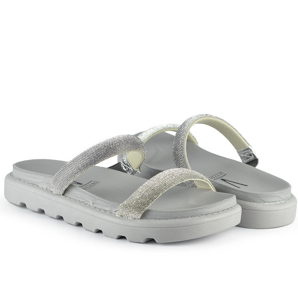 Sandália Papete Vizzano Feminina Strass - Brilho BK 6459.110 MADRI - Foto 6
