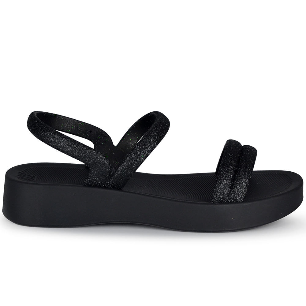 Sandália Slide Zaxy Glitter Feminina Brilho BK 19010 - Foto 1