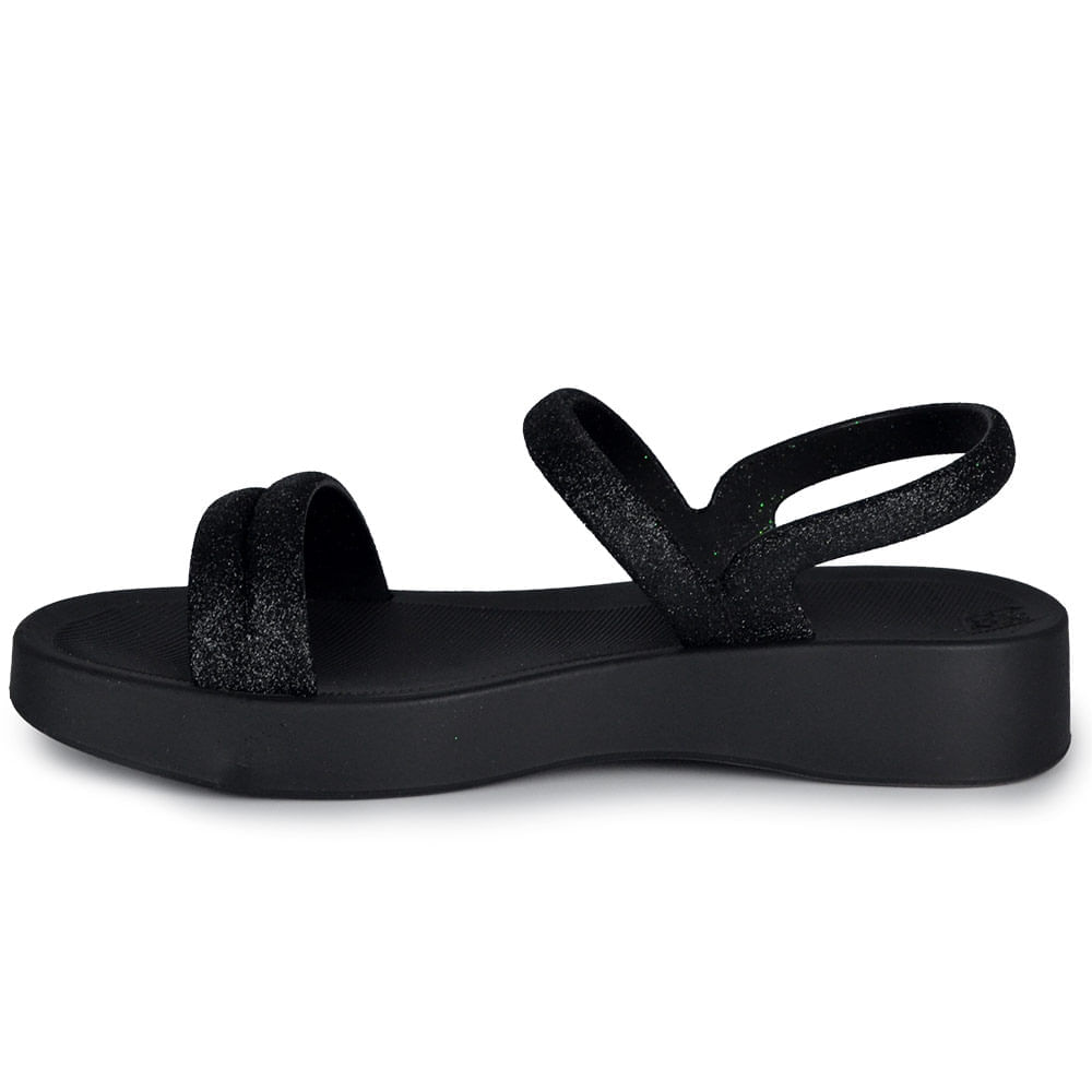 Sandália Slide Zaxy Glitter Feminina  Brilho BK 19010 - Foto 3