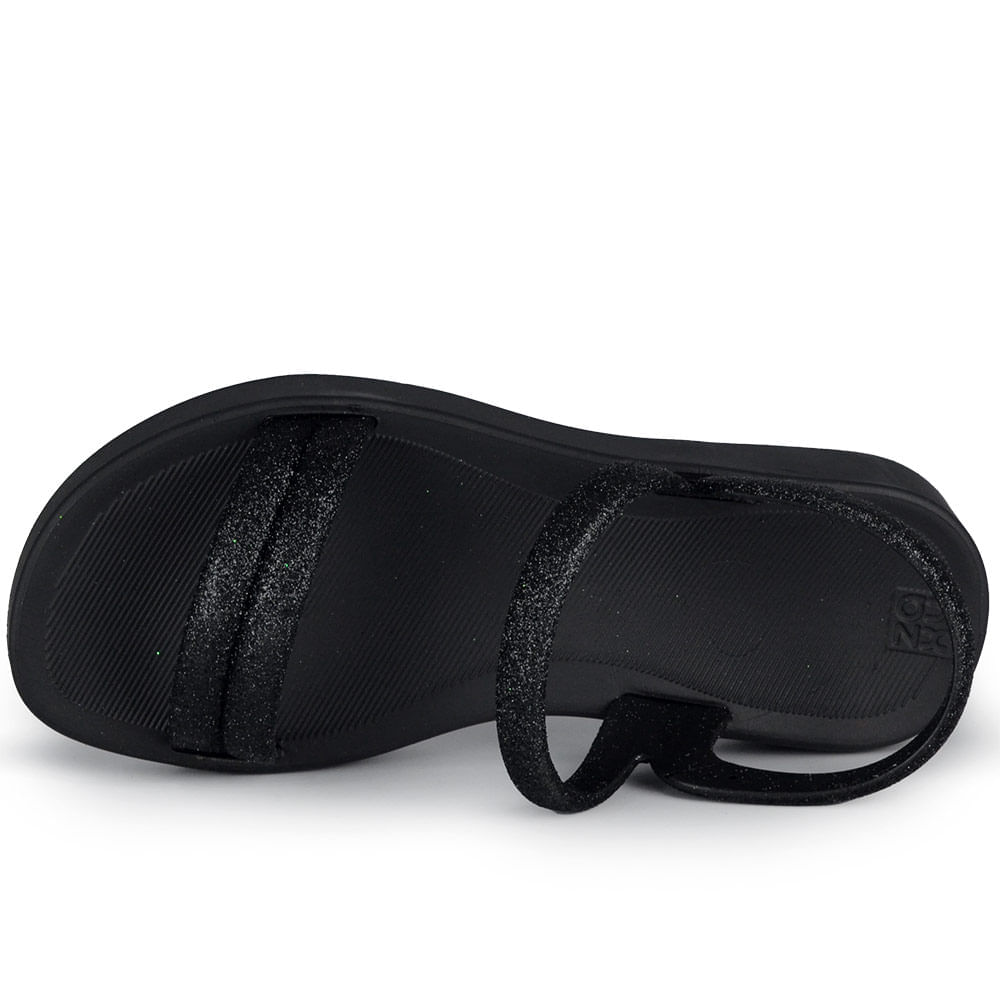 Sandália Slide Zaxy Glitter Feminina Brilho BK 19010 - Foto 4