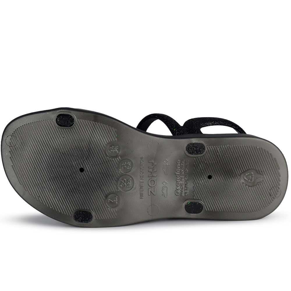 Sandália Slide Zaxy Glitter Feminina  Brilho BK 19010 - Foto 5