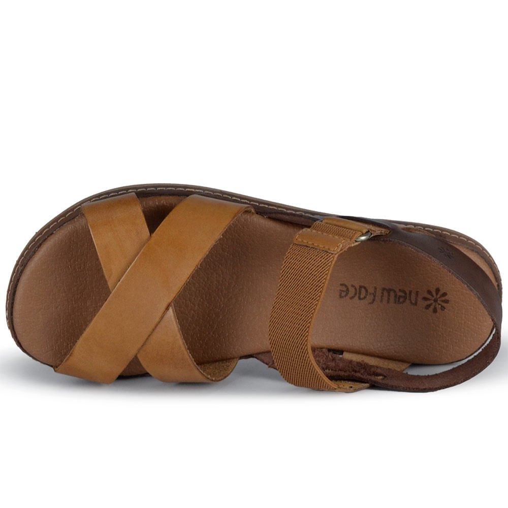 Sandália New Face Feminina em Couro Salto Baixo 21821 - Foto 4