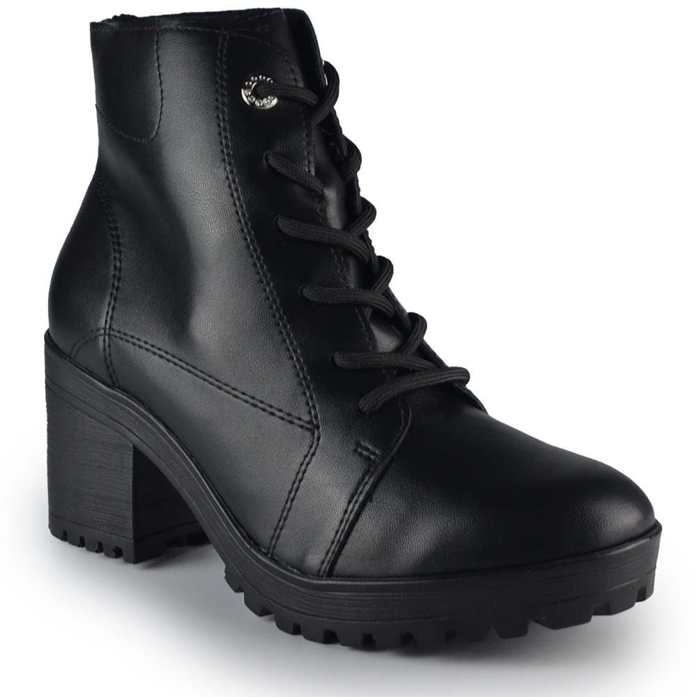 Bota Cano Baixo Via Marte Feminina Salto Alto Bloco 003-001-01 - Foto 2