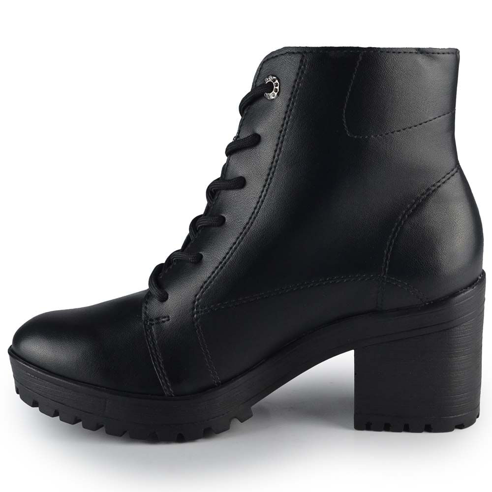 Bota Cano Baixo Via Marte Feminina Salto Alto Bloco 003-001-01 - Foto 3