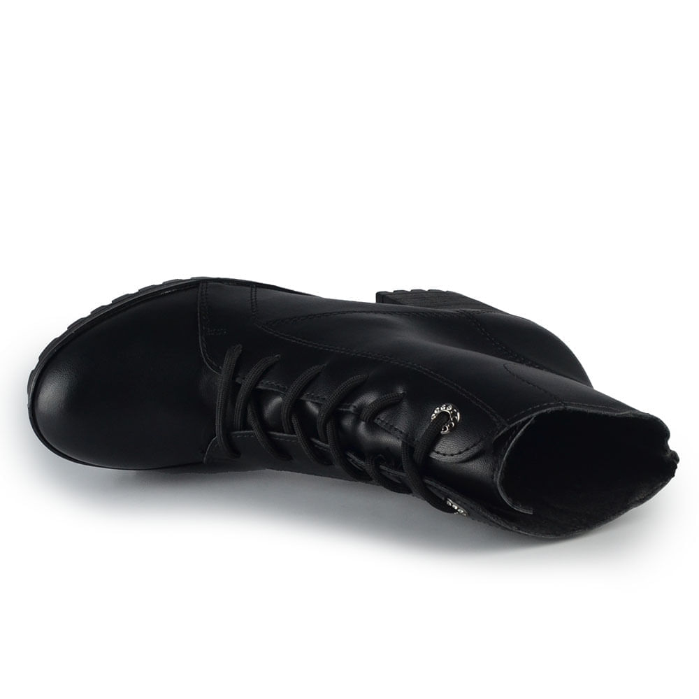 Bota Cano Baixo Via Marte Feminina Salto Alto Bloco 003-001-01 - Foto 4