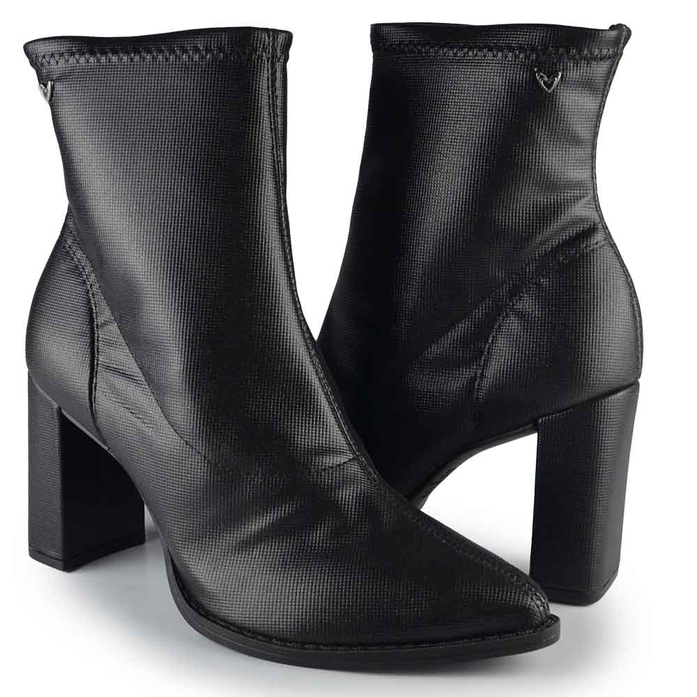 Bota Cano Curto Salto Alto Mississipi Feminina MA123 - Foto 6