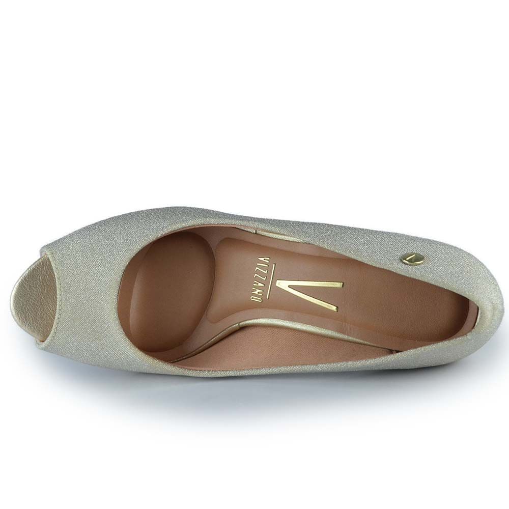 Scarpin Vizzano Feminino Salto Alto Glitter1840.300 TELA - Foto 4
