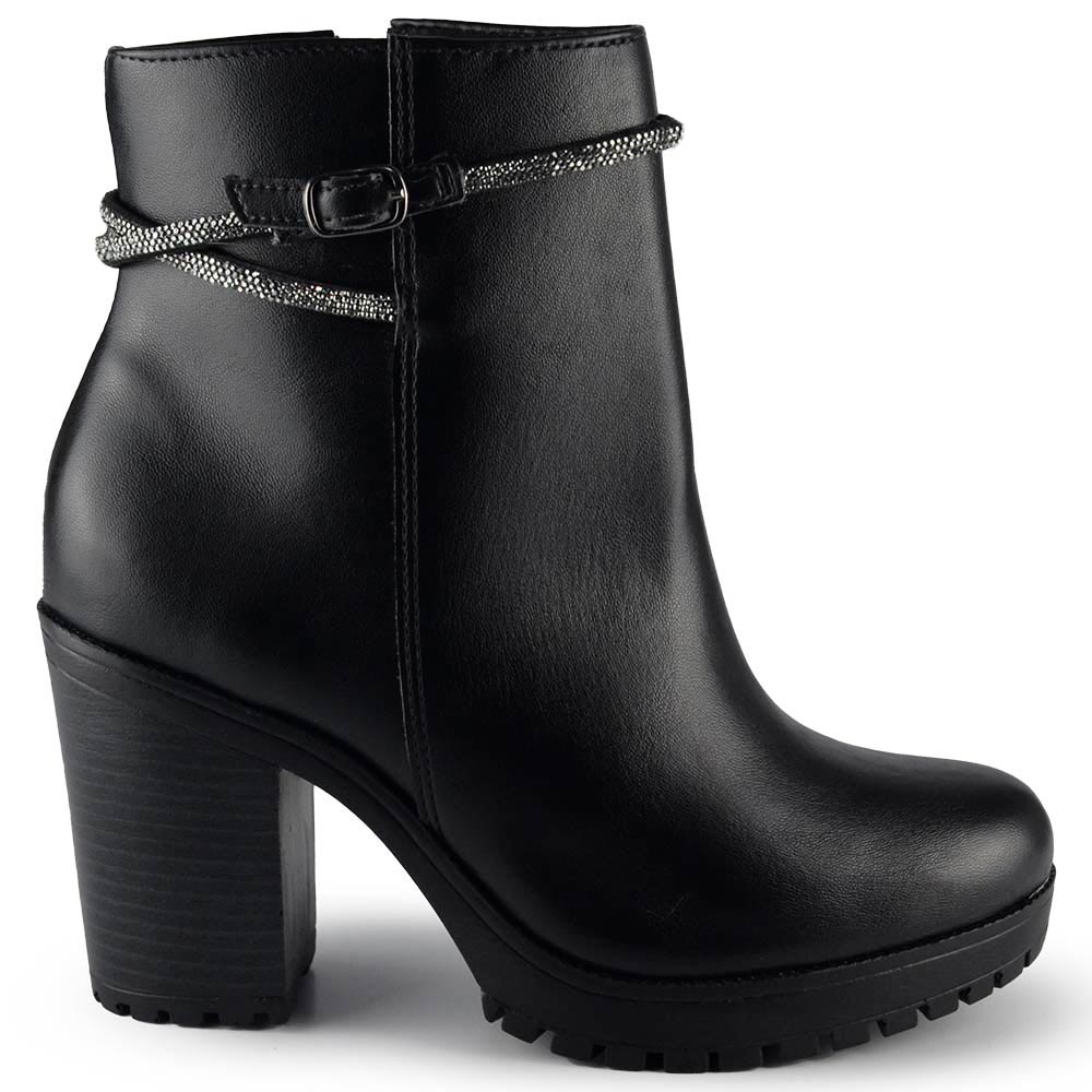 Coturno Cano Baixo Via Marte Feminina Salto Alto Bloco 014-002-01