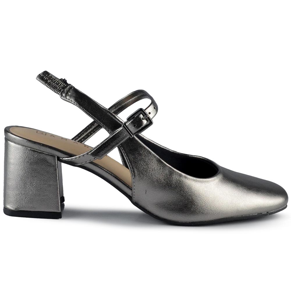 Chanel Ramarim Feminino Salto Bloco 2417131 METAL - Foto 1