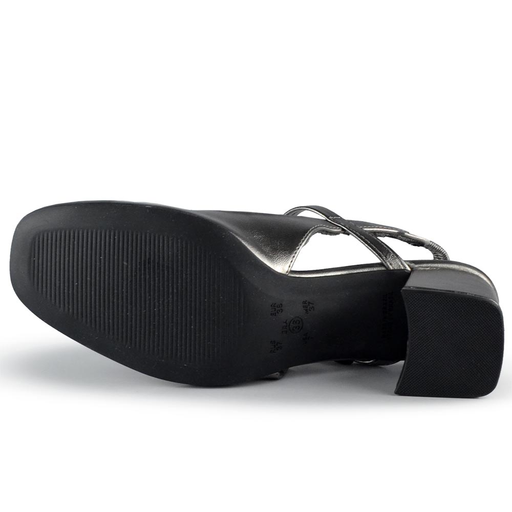 Chanel Ramarim Feminino Salto Bloco 2417131 METAL - Foto 5