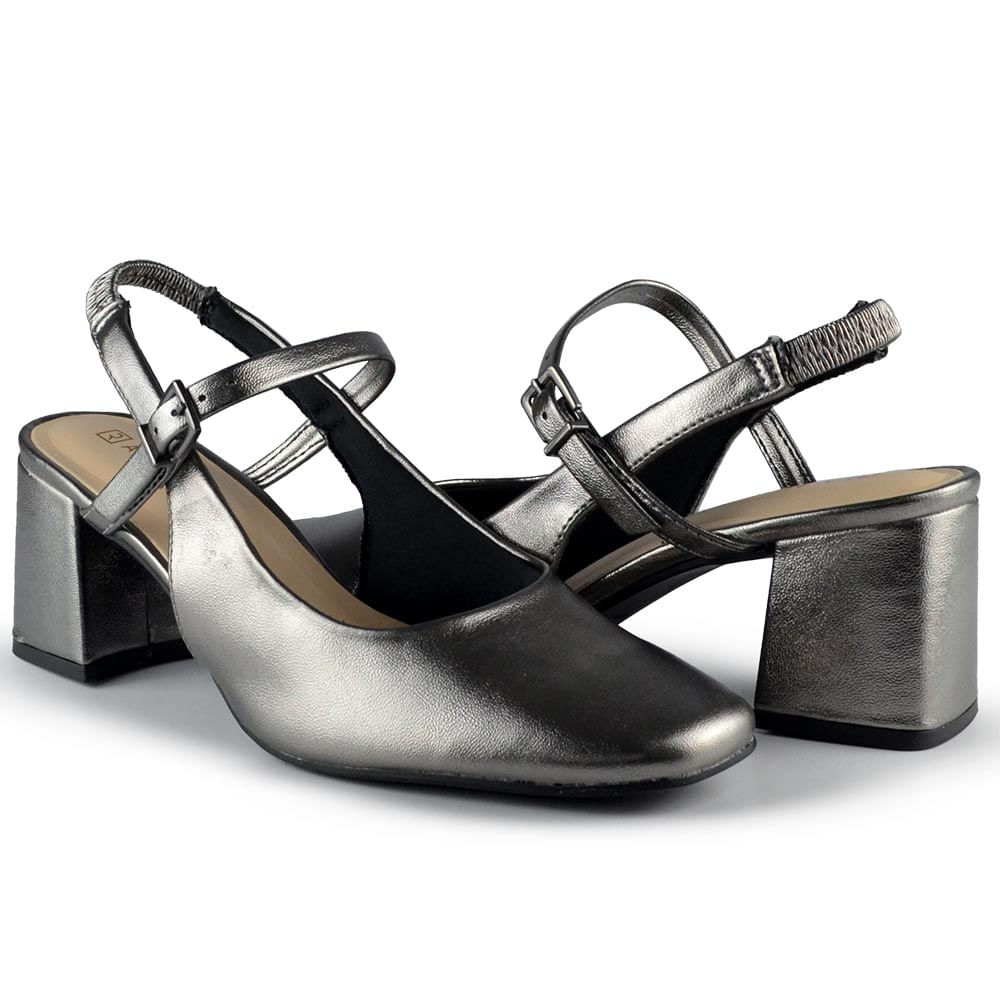 Chanel Ramarim Feminino Salto Bloco 2417131 METAL - Foto 6